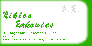 miklos rakovics business card